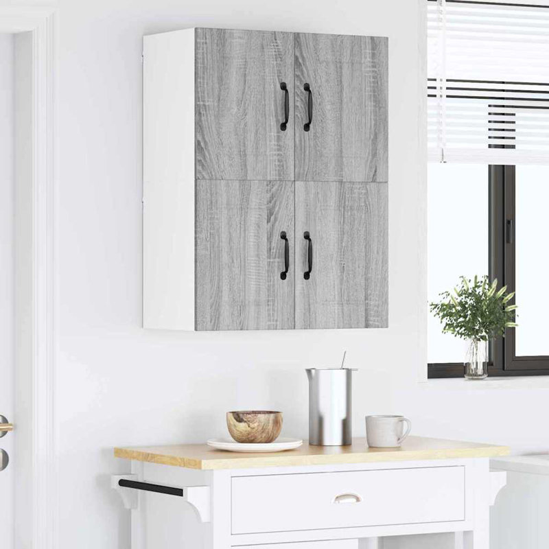 Vidaxl Kitchen Wall Cabinets 2 Pcs High Gloss White 60 X 31 X 40 Cm, Grey Sonoma