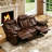 Madeira 84.6'' Wide Breathable Leather Pillow Top Arm Power Reclining Sofa with Diamond Stitching-725609837