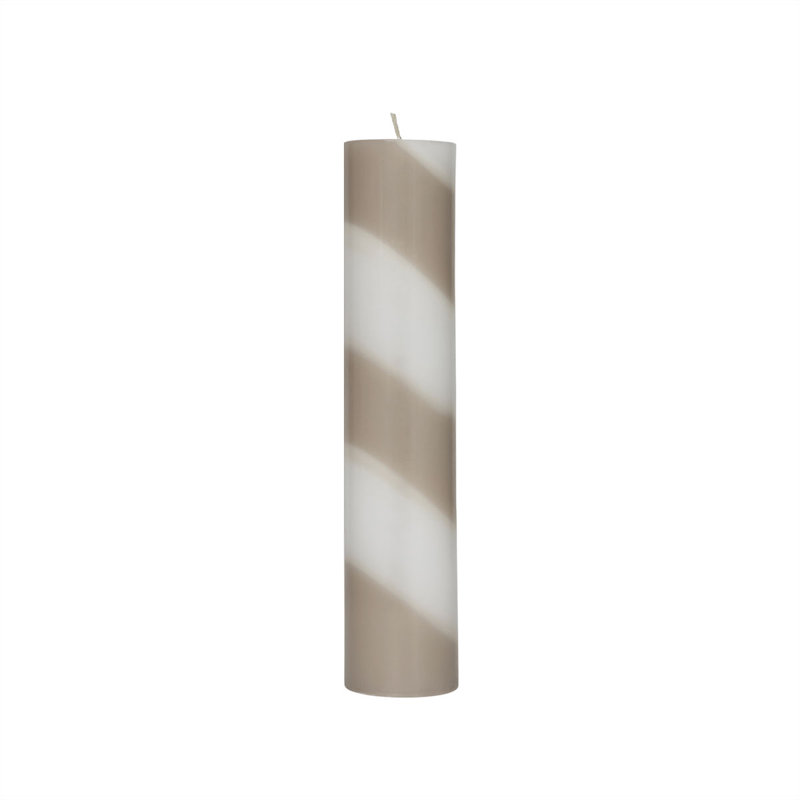 Candy Unscented Pillar Candle, Gray