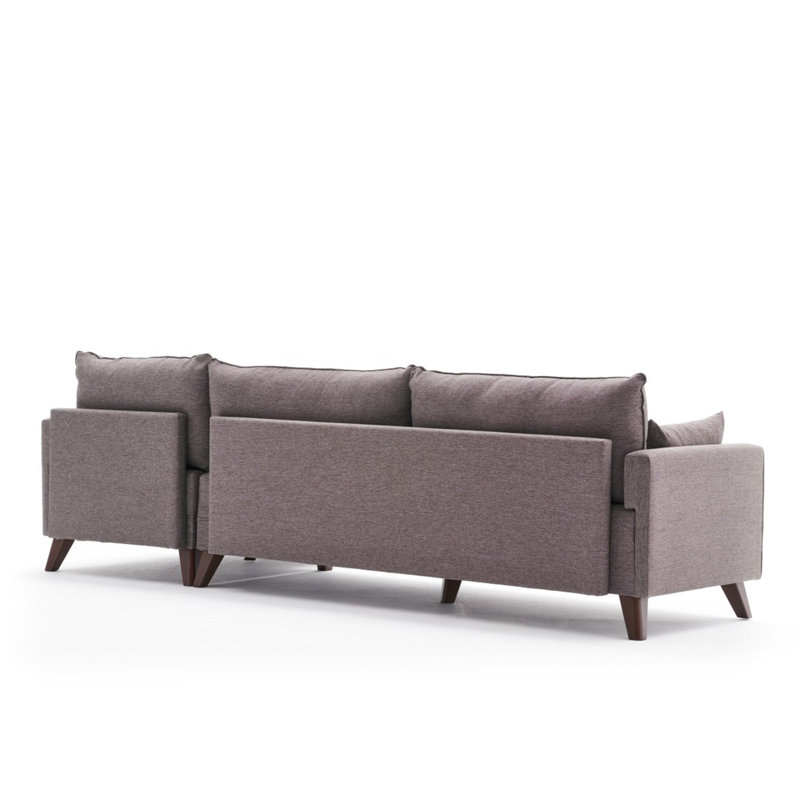 Modern Corner Sofa in Brown, 9.0 ft x 2.8 ft x 2.7 ft | FIR Tree & MDF Frame, 100% Polyester Fabric, Easy Clean | 28 DNS Foam Seating, Scandinavian Design, Perfect for Living Room & Cozy Spaces