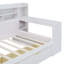Lit de jour en bois multifonctionnel avec tablettes de rangement, 2 tiroirs de rangement et bureau d'étude-1175765697-1175765696