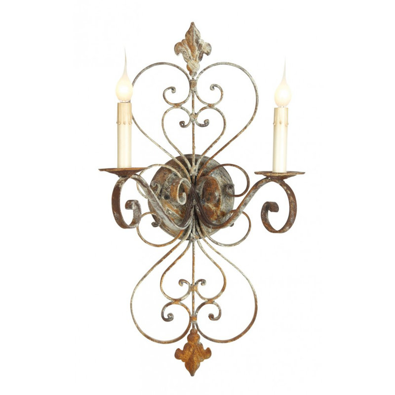 Applique murale 2 lumières Fleur De Lis