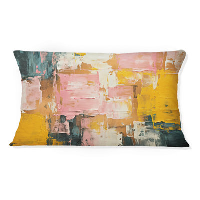Submission Of Significance Vintage Pink Gold III - Abstract Painting Printed Throw Pillow