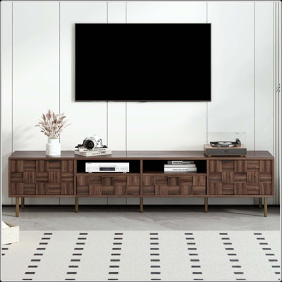 78.7" Mid-Century TV Stand with 2 Drawers and 4 Storage Cabinets – Dark Brown