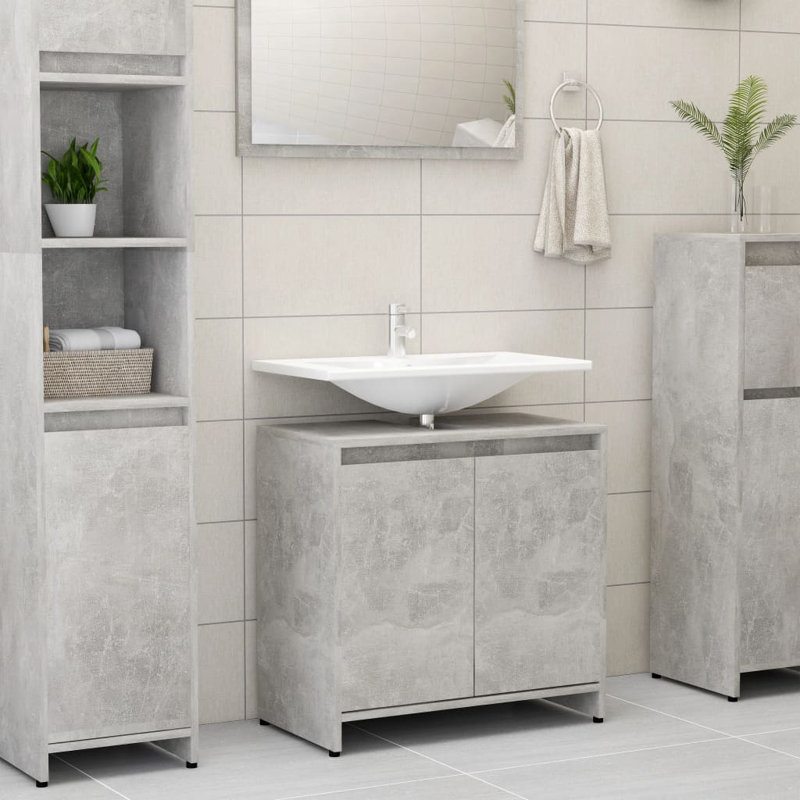 Aminda Bathroom Cabinet, Concrete Gray