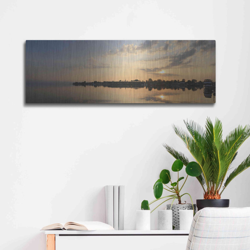 «French Bay Sunrise» par Lori Deiter, art mural en métal, H 12 po x l 36 po