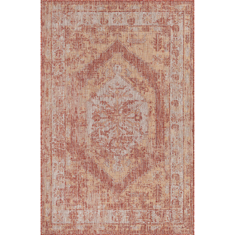 Outdoor Nile Area Rug Rust Color, Rectangle 5'3" x 7'10"