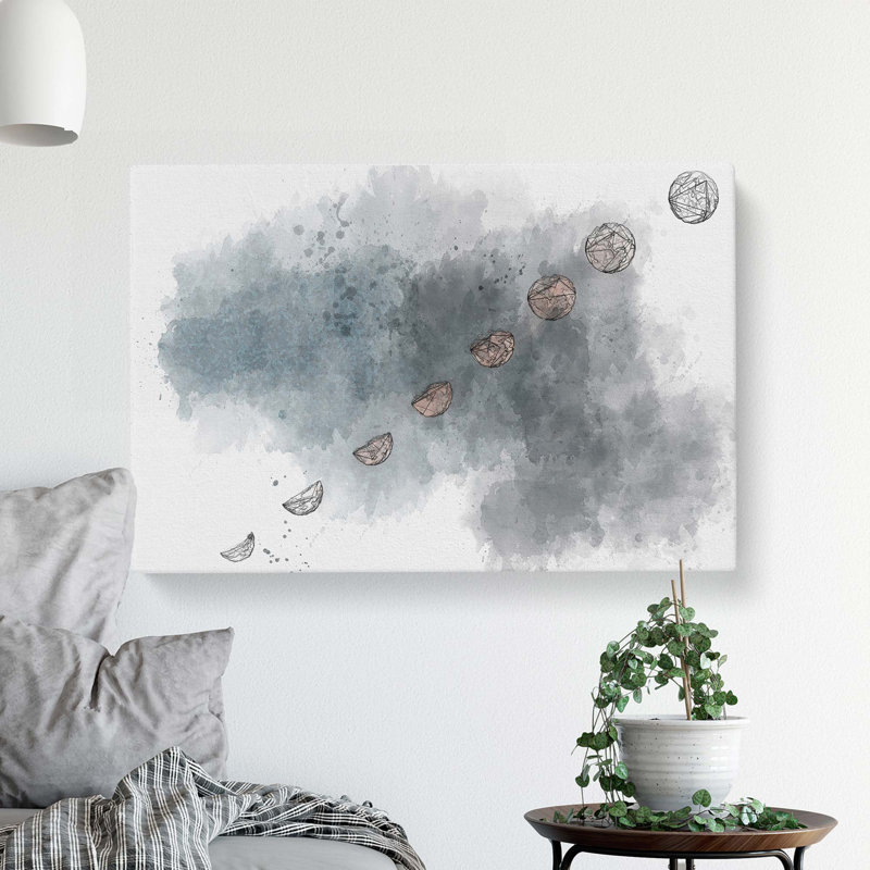 Story Of The Moon In Abstract - Wrapped Canvas Print, 60cm H x 91cm W x 3cm D