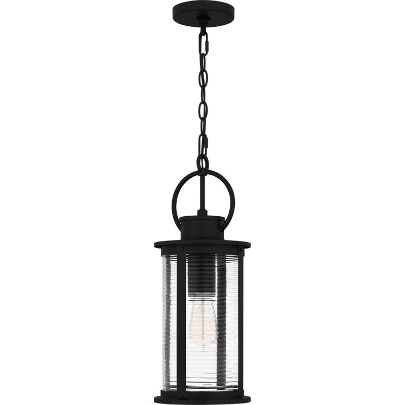 Tilmore 1-Light Matte Black Outdoor Hanging Lantern