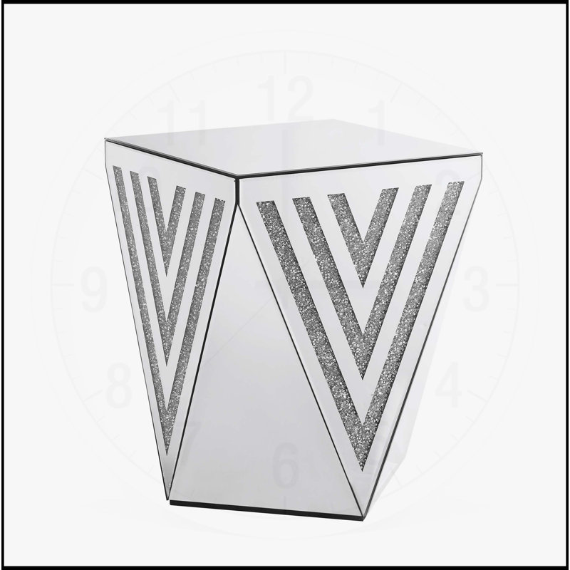 Gorgeous Silver Mirror Table with Crystal Inlay, Versatile and Stylish for Any Room