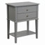 Table de chevet 28 po à 2 tiroirs avec tablette de rangement, gris-897811907