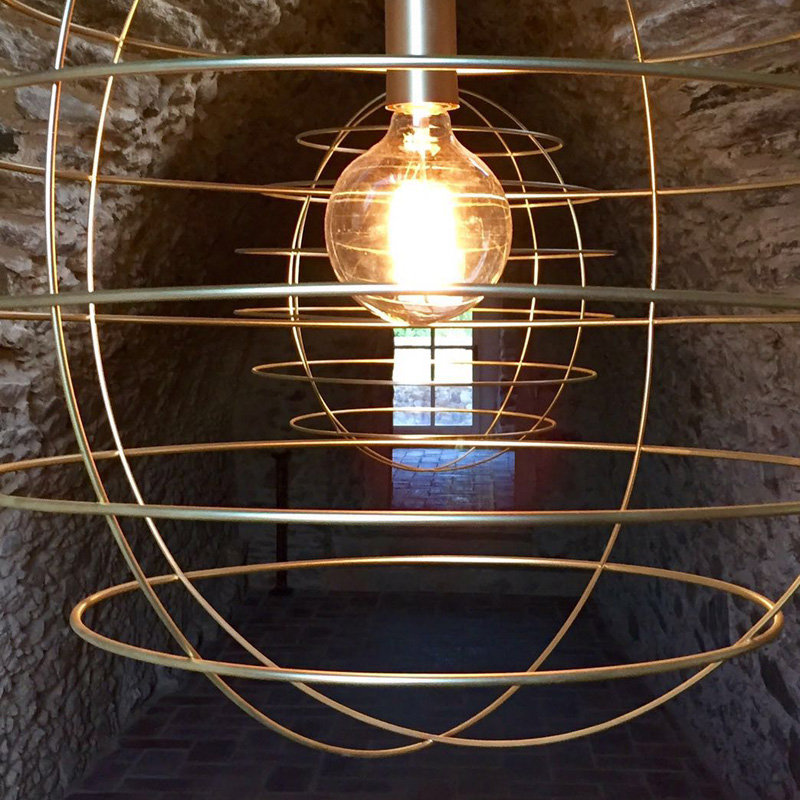 Sphere 1 -Light Single Globe Pendant, Brass, 13.75" H x 13.75" W x 13.75" D