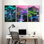 Fantasy and Sci-Fi Fantasy Forest Waterfall Futuristic Landscape Neon Lights