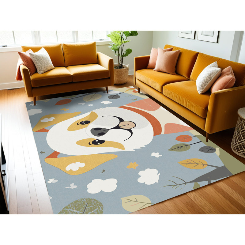 Tapis pour enfants mignons lavables Dakota Fields, Rectangle 6 pi x 9 pi