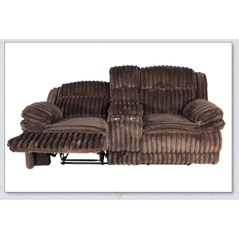 Causeuse inclinable en velours côtelé Living Room, Chocolat