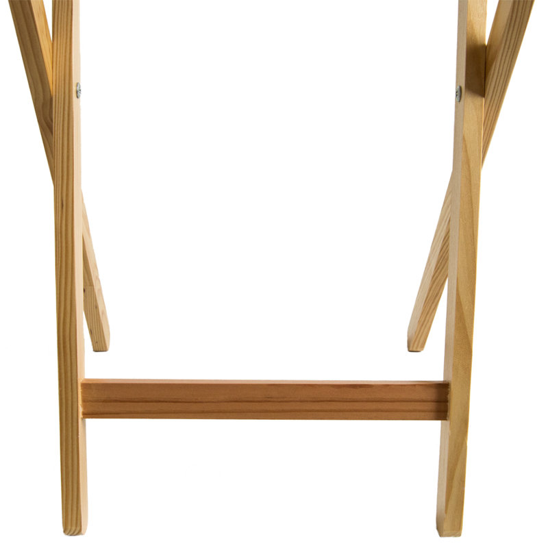 37cm Solid Wood Rectangular Folding Table, Natural