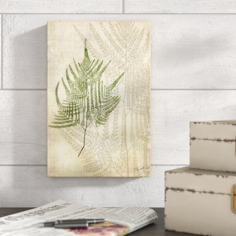 «British Ferns V», peinture sur toile, H 12 po x l 8 po