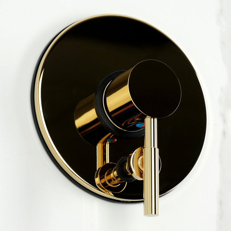 Kingston Brass Concord Single-Handle Pressure Balanced Tub and Shower Faucet, Valve and Trim Only, Polished Brass