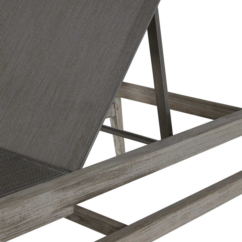 Coast Reclining Chaise Lounge, Oyster Teak/Gray Sling