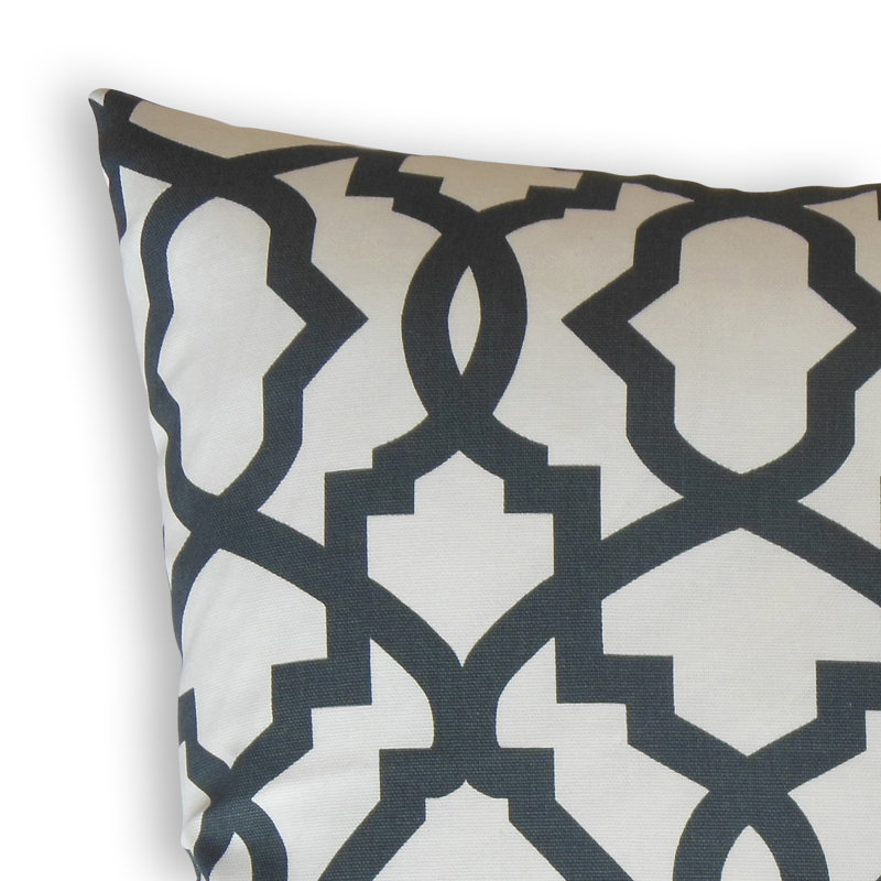 Oma Square Pillow Cover & Insert, Cream/Navy, Height(24") x Width(24")