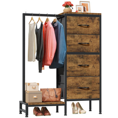 Dresser with Hanging Rack