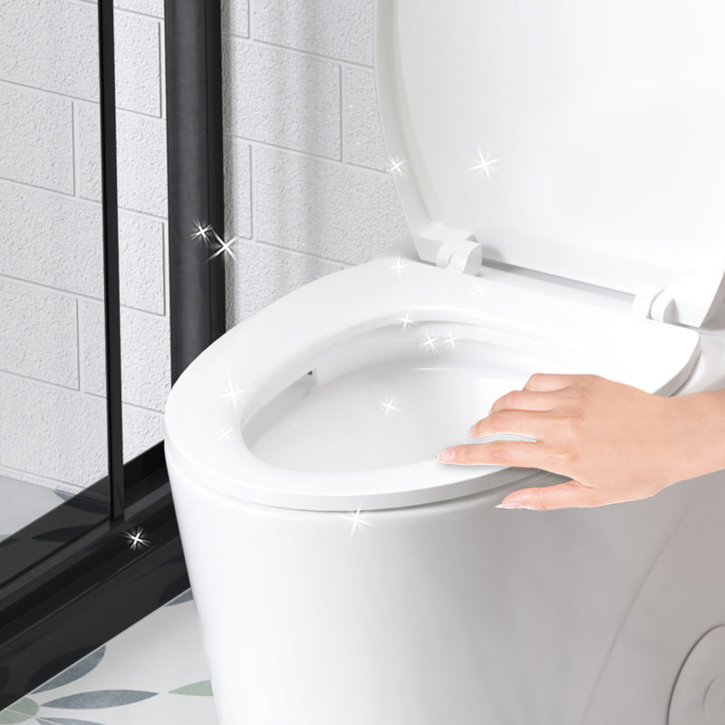 One Toilet, 1.1/1.6 Dual Flush, Glossy White Ceramic, Comfort Soft Close Seat, Bathroom Flush White, Elongated Bowl, Close,