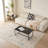 Coffee Table, Glass Tea Table With Metal Legs