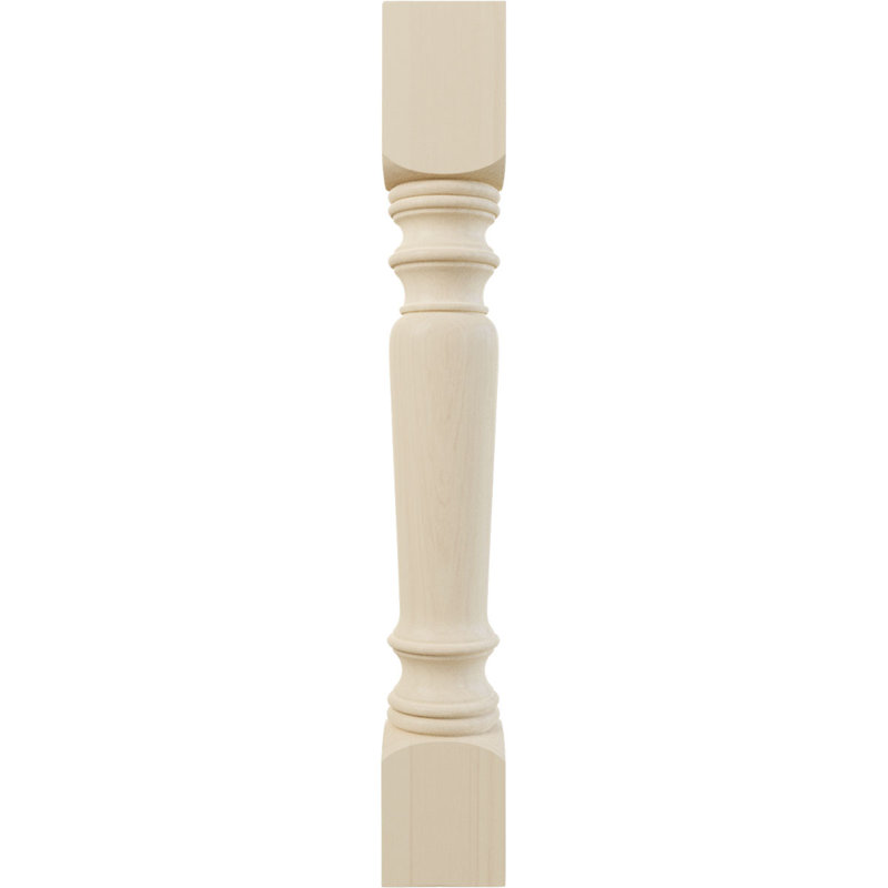 Legacy Tapered Cabinet Column (Top Block: 6"), Rubberwood