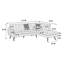 Canapé modulaire contemporain en velours gris foncé de 2 pièces-1778158434