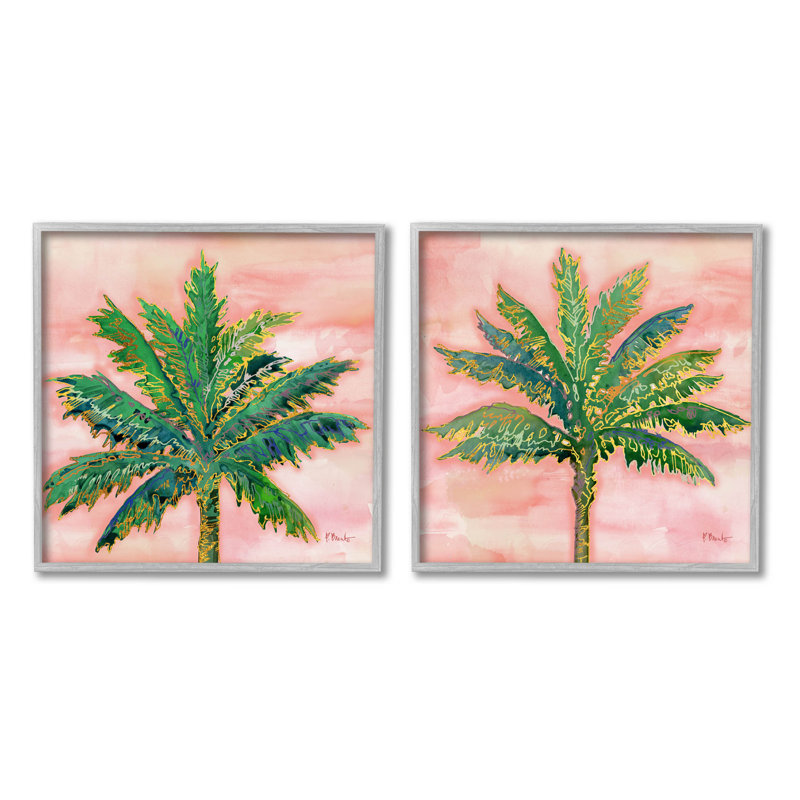 «Tropical Palm Trees», ensemble d'art giclée encadrée par Paul Brent, H 24 po x l 24 po x P 1,5 po