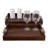 Wood & Aluminum Serving Trays With Brass Handles - Decorative Nesting Trays For Home, Office, Bedroom & Living Room - Set Of 2 - 2" Brown