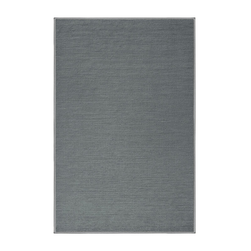 Machine Washable Solid Gray Area Rug, Runner 2' x 5'