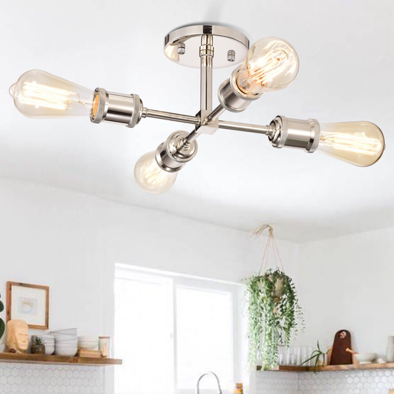 Plafonnier semi-encastré 4 lumières Sputnik