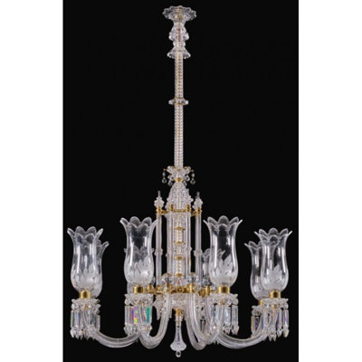 Lustre suspendu en verre taillé de style victorien
