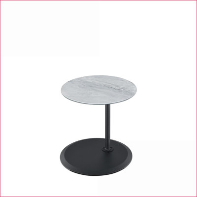 Table basse texturée en marbre gris avec hauteur réglable de 16 à 26 po, compacte Conception à fixation facile