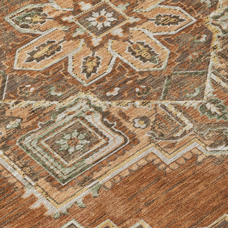 Machine Washable Indoor/Outdoor Chantille ACN2704 Global Rug, Paprika, 3' x 5'