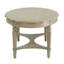 Table basse antique blanche avec tablette inférieure
