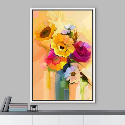 Multicolore, fleurs de marguerites lumineuses colorées, art moderne multicolore