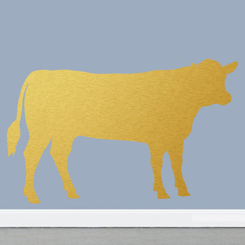 Décalcomanie murale vache, Or