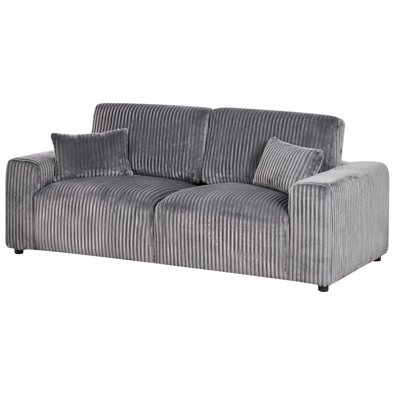SANDORA 3 Seater Corduroy Sofa, Grey