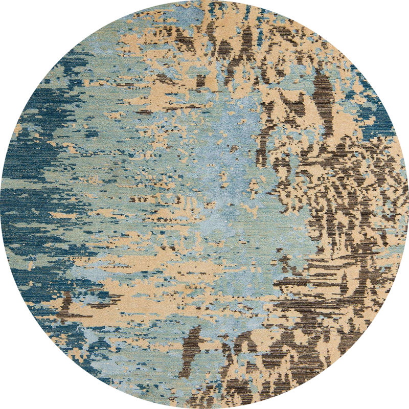 Abstract Indoor Rug, Round 8'