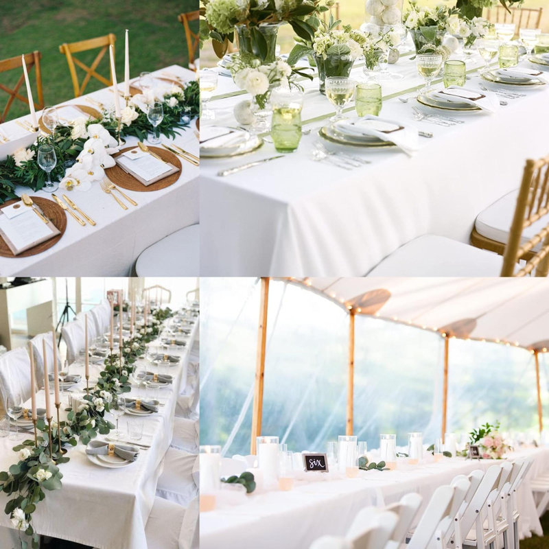 10 Pack  Table Cloth Rectangle Table  Tablecloths For Rectangle Tables. Stain And Winkle Resistant Polyester Washable  Tablecloths For Parties Wedding Dining