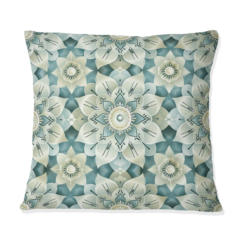 Coussin Blue Boho Florals I - Boho, H 16 po x l 16 po
