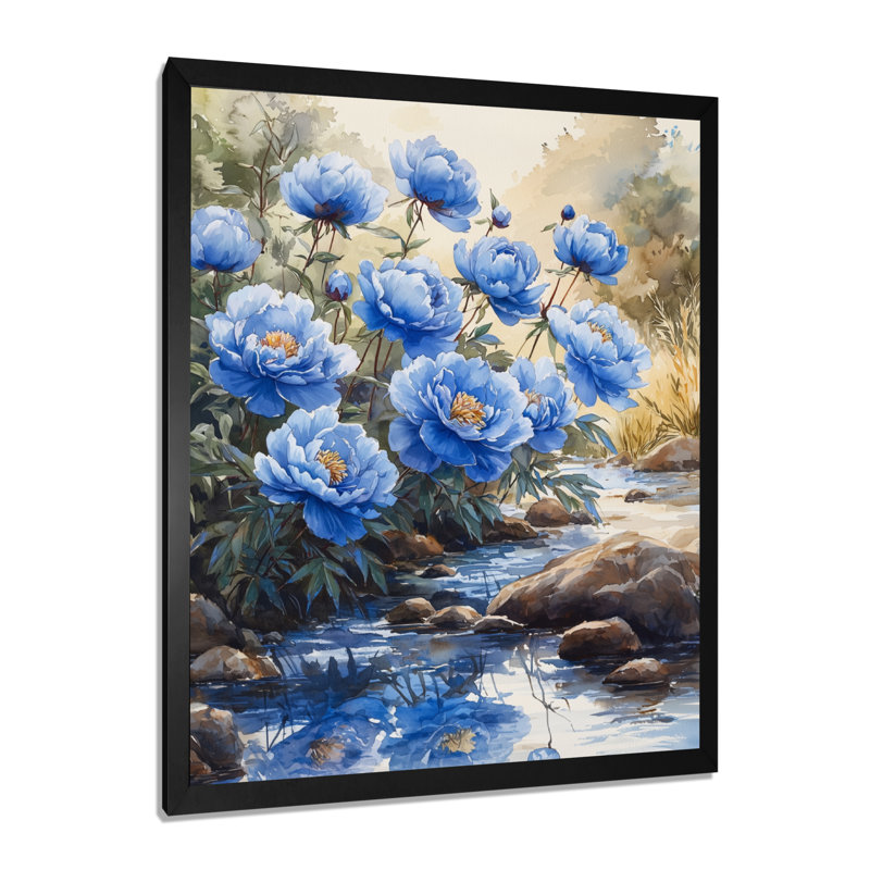 Clenard - Art mural floral, Noir, noir, noir, noir, H 20 po x l 12 po, Reproduction encadrée sans passe-partout