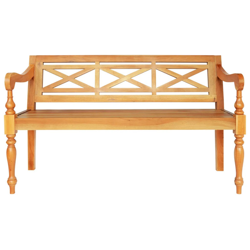 Broaddus Solid Wood Bench, Light Brown