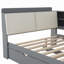 Lit plateforme en bois avec lit gigogne, tablettes et tête de lit