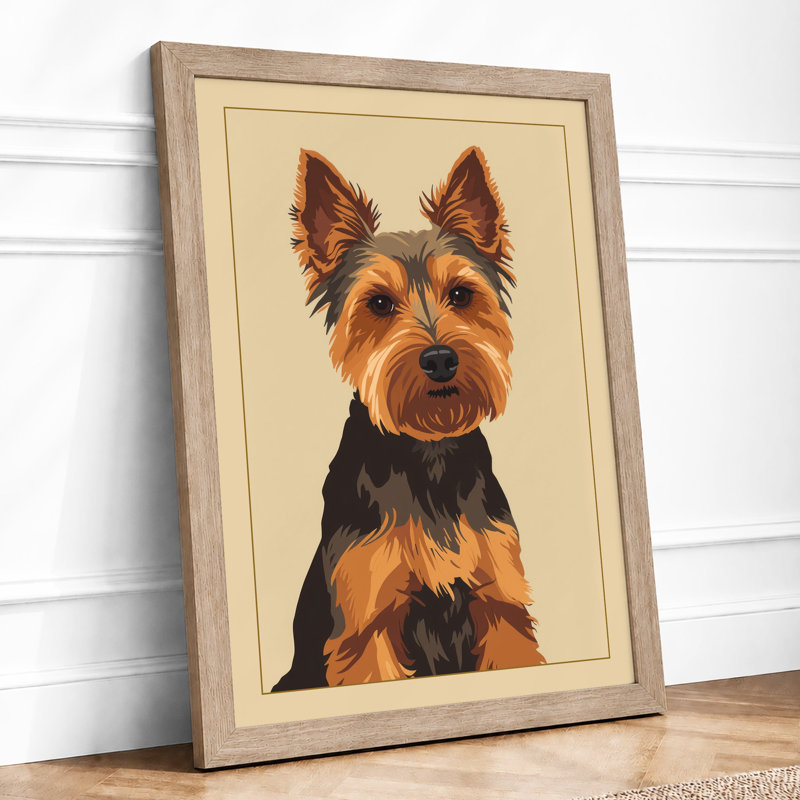 Distinguished Terrier Modern - Framed Print, A3 - 42.0 x 29.7 cm, Oak