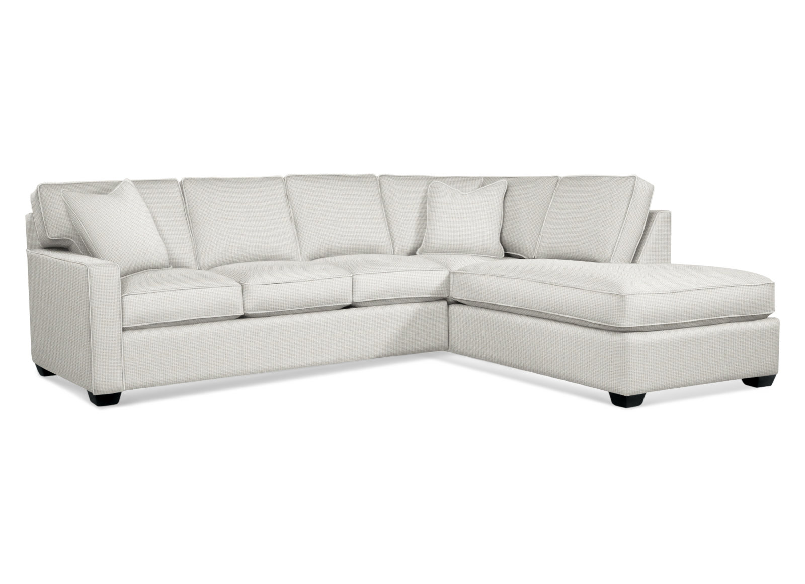 Ellora Upholstered Chaise L-Sectional, Black, Right Hand Facing, Brown Geometric, 0456-33