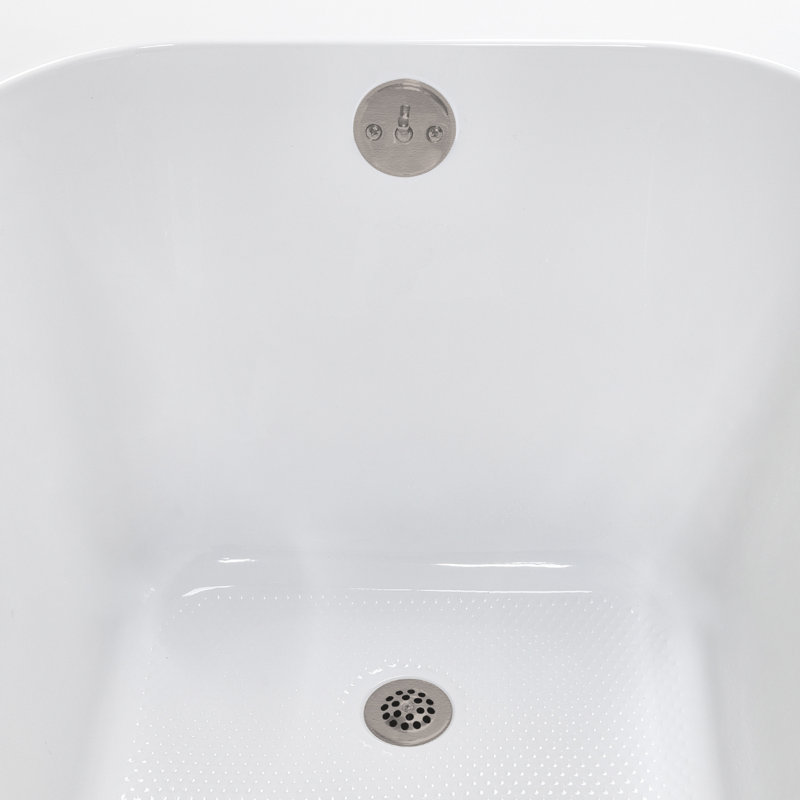 66'' x 34'' Acrylic Soaking Drop-In Bathtub, Drain Included, Brushed Nickel