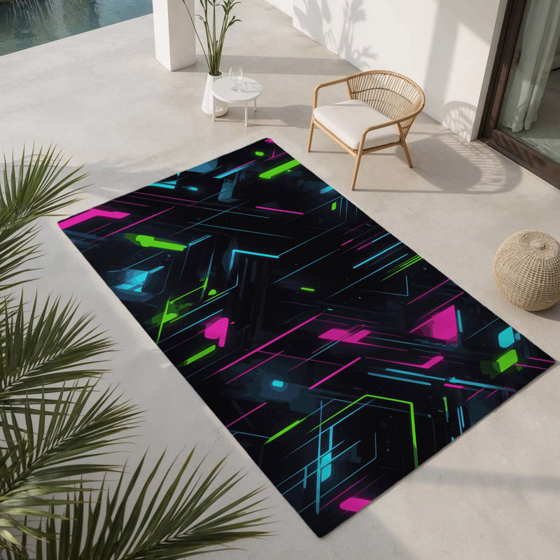 Luminous Spark Indoor And Outdoor Area Rug, Rectangle 5' x 7'